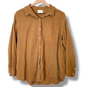 Universal Thread shirt womens X-Large button-up long-sleeve Brown Caramel cotton